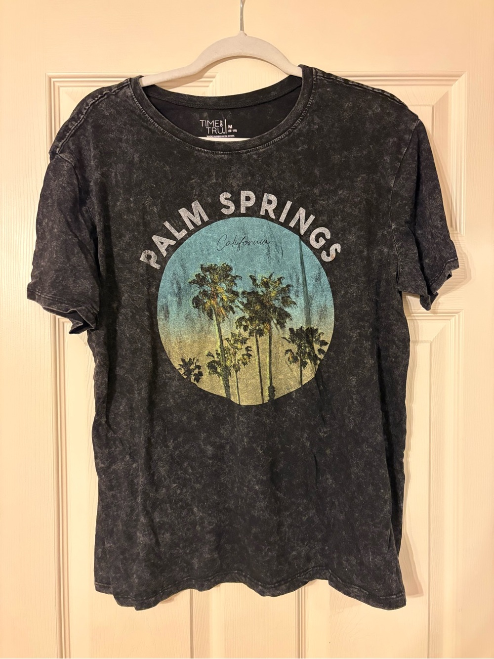 Time and Tru Black Mineral Wash Tee